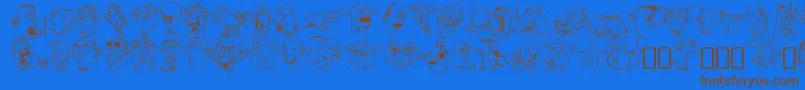 Czcionka sappy mugs – brązowe czcionki na niebieskim tle