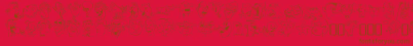 Czcionka sappy mugs – brązowe czcionki na czerwonym tle