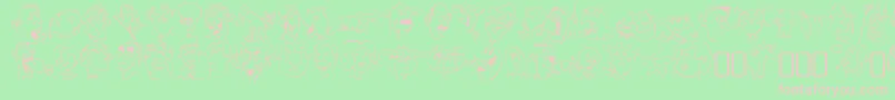 sappy mugs-fontti – vaaleanpunaiset fontit vihreällä taustalla