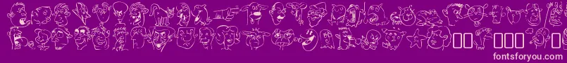 フォントsappy mugs – 紫の背景にピンクのフォント