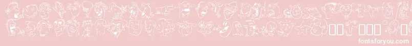 Czcionka sappy mugs – białe czcionki na różowym tle