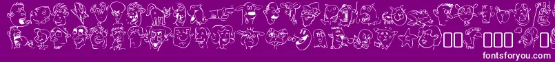 フォントsappy mugs – 紫の背景に白い文字