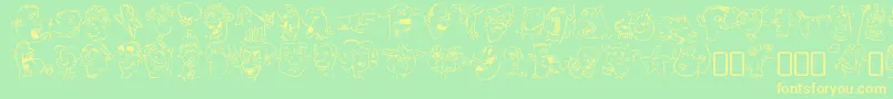 Czcionka sappy mugs – żółte czcionki na zielonym tle