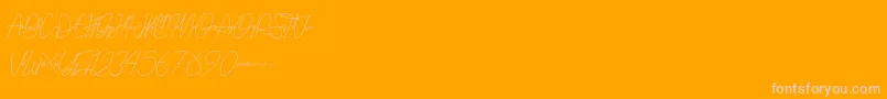 Saputra Font – Pink Fonts on Orange Background