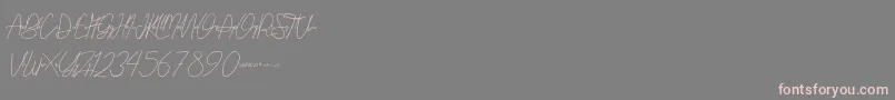 Saputra-Schriftart – Rosa Schriften auf grauem Hintergrund