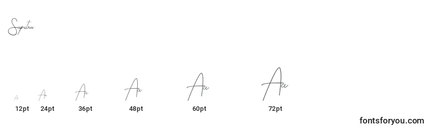 Размеры шрифта Saputra (139656)