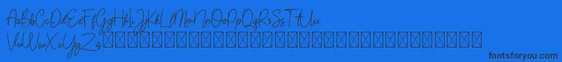 SaranttaDemo Font – Black Fonts on Blue Background