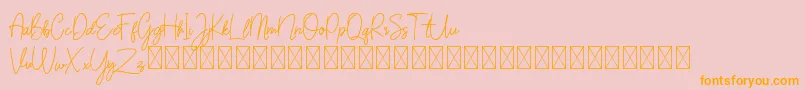 SaranttaDemo Font – Orange Fonts on Pink Background