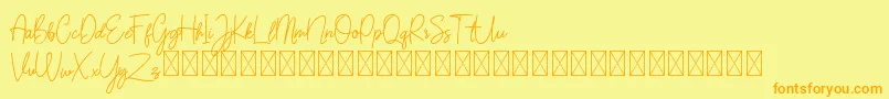 SaranttaDemo Font – Orange Fonts on Yellow Background