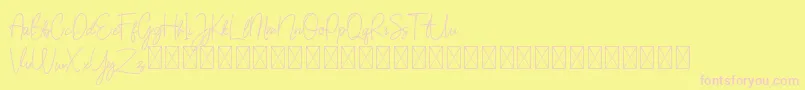 SaranttaDemo Font – Pink Fonts on Yellow Background