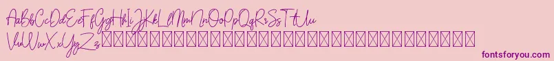 SaranttaDemo Font – Purple Fonts on Pink Background