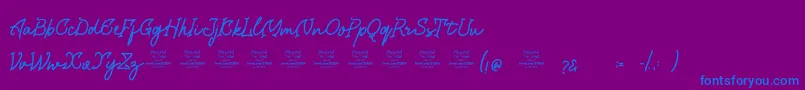 Saraqoo Font – Blue Fonts on Purple Background