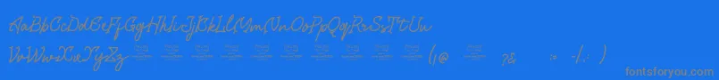 Saraqoo-Schriftart – Graue Schriften auf blauem Hintergrund