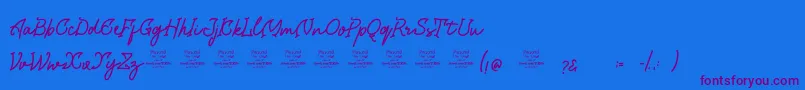 Saraqoo Font – Purple Fonts on Blue Background