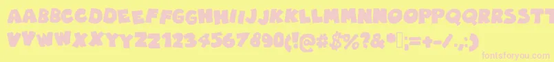 Robingraffitifilledin-Schriftart – Rosa Schriften auf gelbem Hintergrund