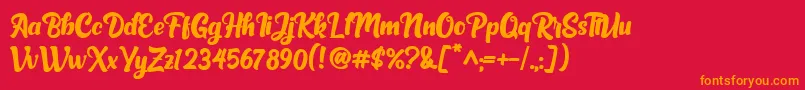 Sarllett Font – Orange Fonts on Red Background