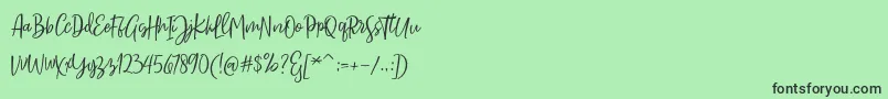 Шрифт Sarmilla Script – чёрные шрифты на зелёном фоне