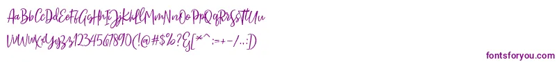 Sarmilla Script-Schriftart – Violette Schriften auf weißem Hintergrund