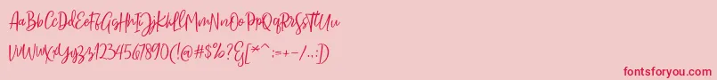 Шрифт Sarmilla Script – красные шрифты на розовом фоне