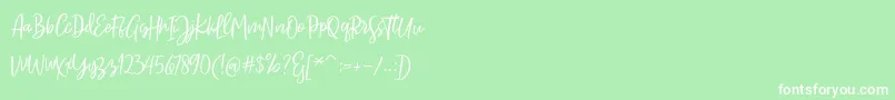 Sarmilla Script Font – White Fonts on Green Background