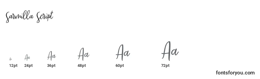 Sarmilla Script Font Sizes
