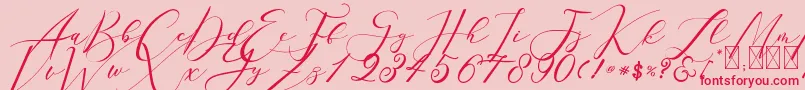 Sarodime-Schriftart – Rote Schriften auf rosa Hintergrund