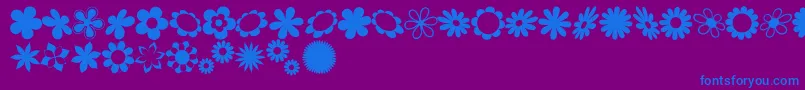 sarusFlowerDingsRB Font – Blue Fonts on Purple Background