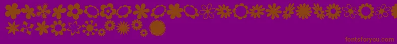 sarusFlowerDingsRB-Schriftart – Braune Schriften auf violettem Hintergrund