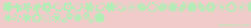 sarusFlowerDingsRB Font – Green Fonts on Pink Background