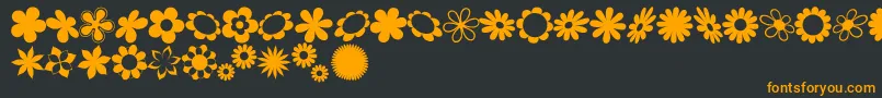 sarusFlowerDingsRB Font – Orange Fonts on Black Background