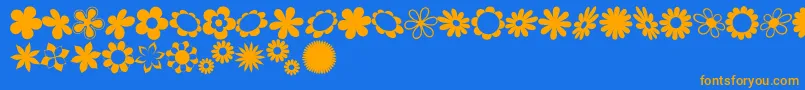 sarusFlowerDingsRB Font – Orange Fonts on Blue Background