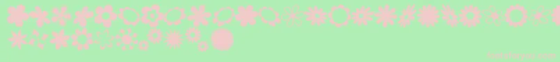 sarusFlowerDingsRB Font – Pink Fonts on Green Background