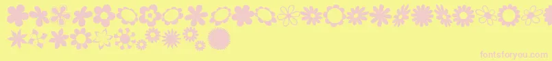sarusFlowerDingsRB Font – Pink Fonts on Yellow Background