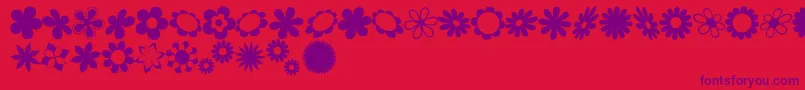 sarusFlowerDingsRB Font – Purple Fonts on Red Background