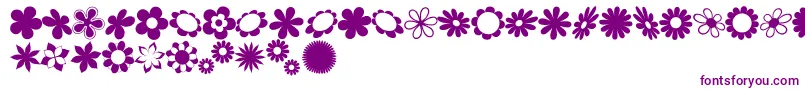 sarusFlowerDingsRB Font – Purple Fonts on White Background