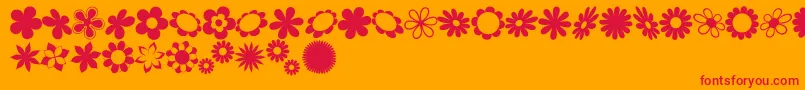 sarusFlowerDingsRB Font – Red Fonts on Orange Background