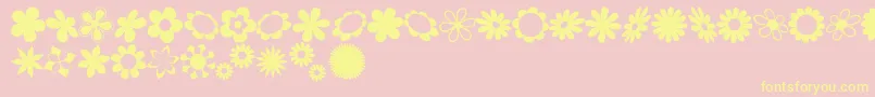 sarusFlowerDingsRB-Schriftart – Gelbe Schriften auf rosa Hintergrund