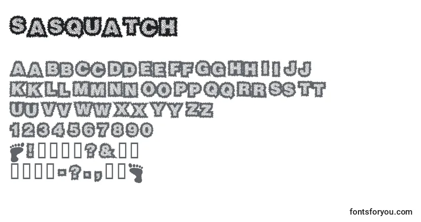Sasquatch (139665)-fontti – aakkoset, numerot, erikoismerkit