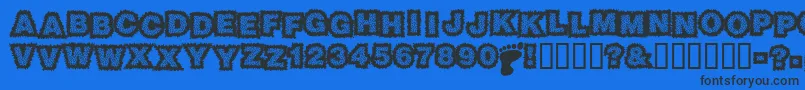 Fonte Sasquatch – fontes pretas em um fundo azul