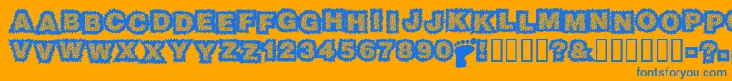 Sasquatch Font – Blue Fonts on Orange Background