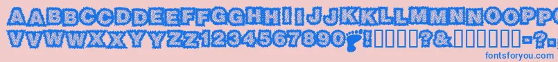 Sasquatch Font – Blue Fonts on Pink Background