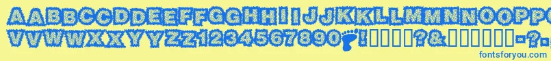 Sasquatch Font – Blue Fonts on Yellow Background