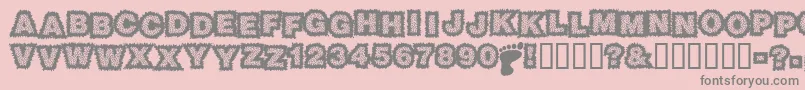 Sasquatch-Schriftart – Graue Schriften auf rosa Hintergrund