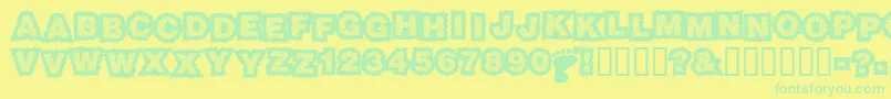 Sasquatch Font – Green Fonts on Yellow Background