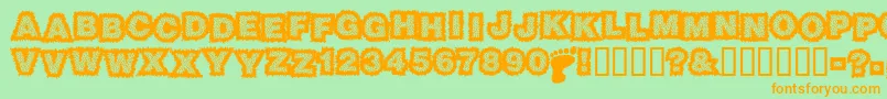 Sasquatch Font – Orange Fonts on Green Background