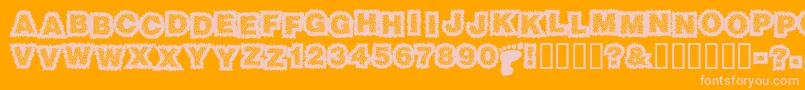 Sasquatch Font – Pink Fonts on Orange Background