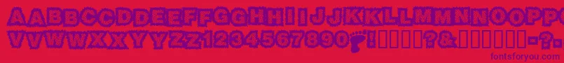 Sasquatch Font – Purple Fonts on Red Background