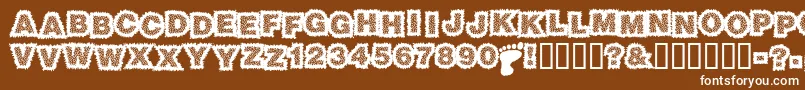 Sasquatch-fontti – valkoiset fontit ruskealla taustalla