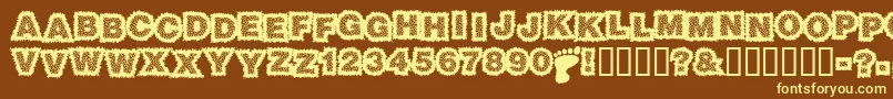 Sasquatch Font – Yellow Fonts on Brown Background