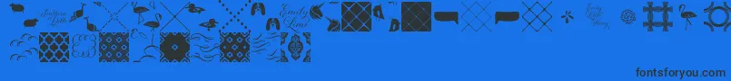 Sassafrassy Patterns-Schriftart – Schwarze Schriften auf blauem Hintergrund
